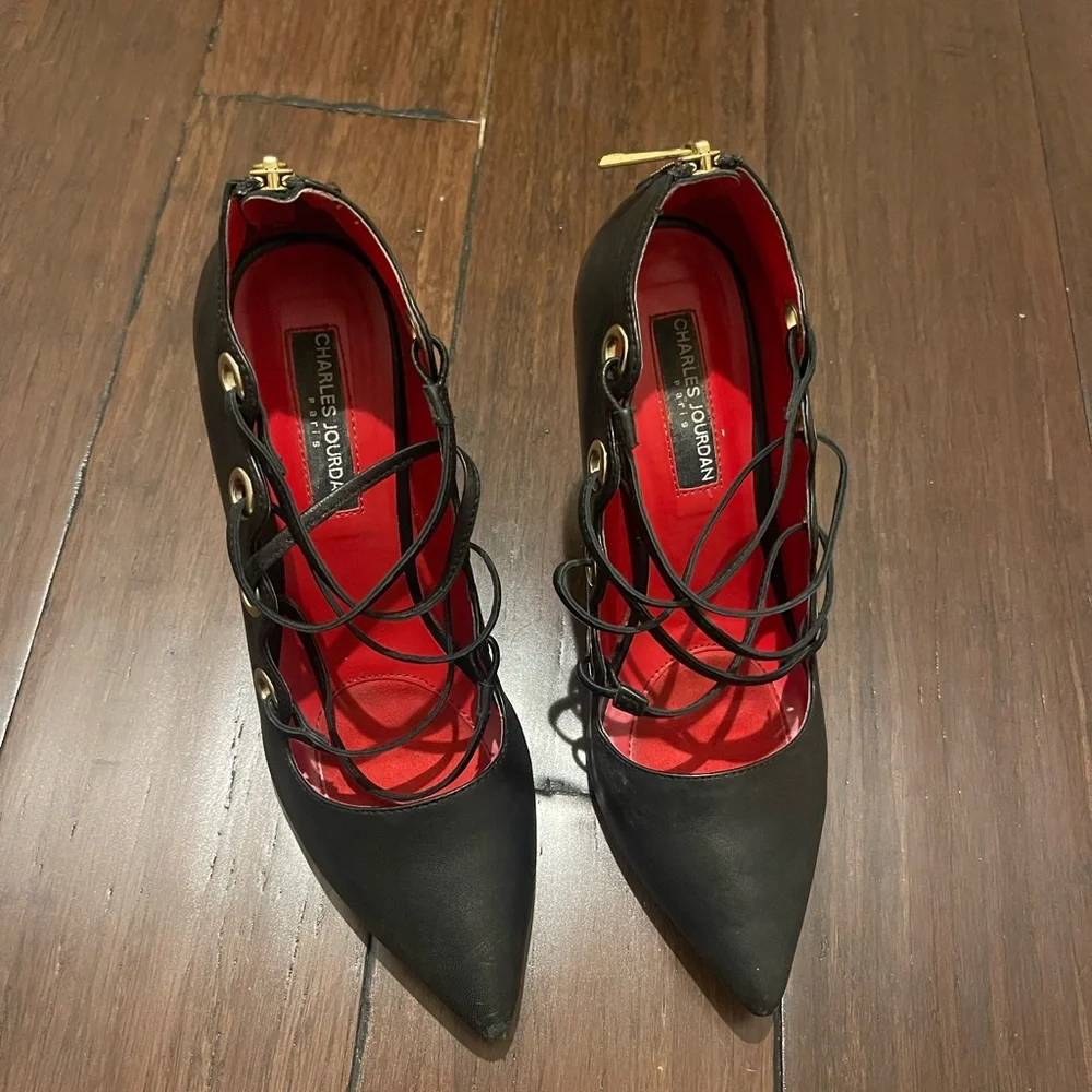 Black Charles Jourdan Heels - Picture 2 of 7